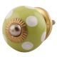 Pea Green Dotted Small Ceramic Drawer Knobs